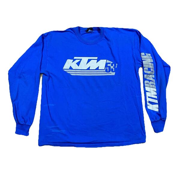 KTM Hard Equipment Racing Blue Long Sleeve Graphic T-Shirt XL Motocross Moto - Picture 1 of 12